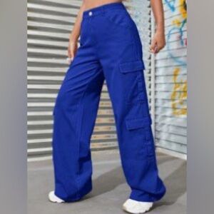 SHEIN Blue Wide Leg Pants